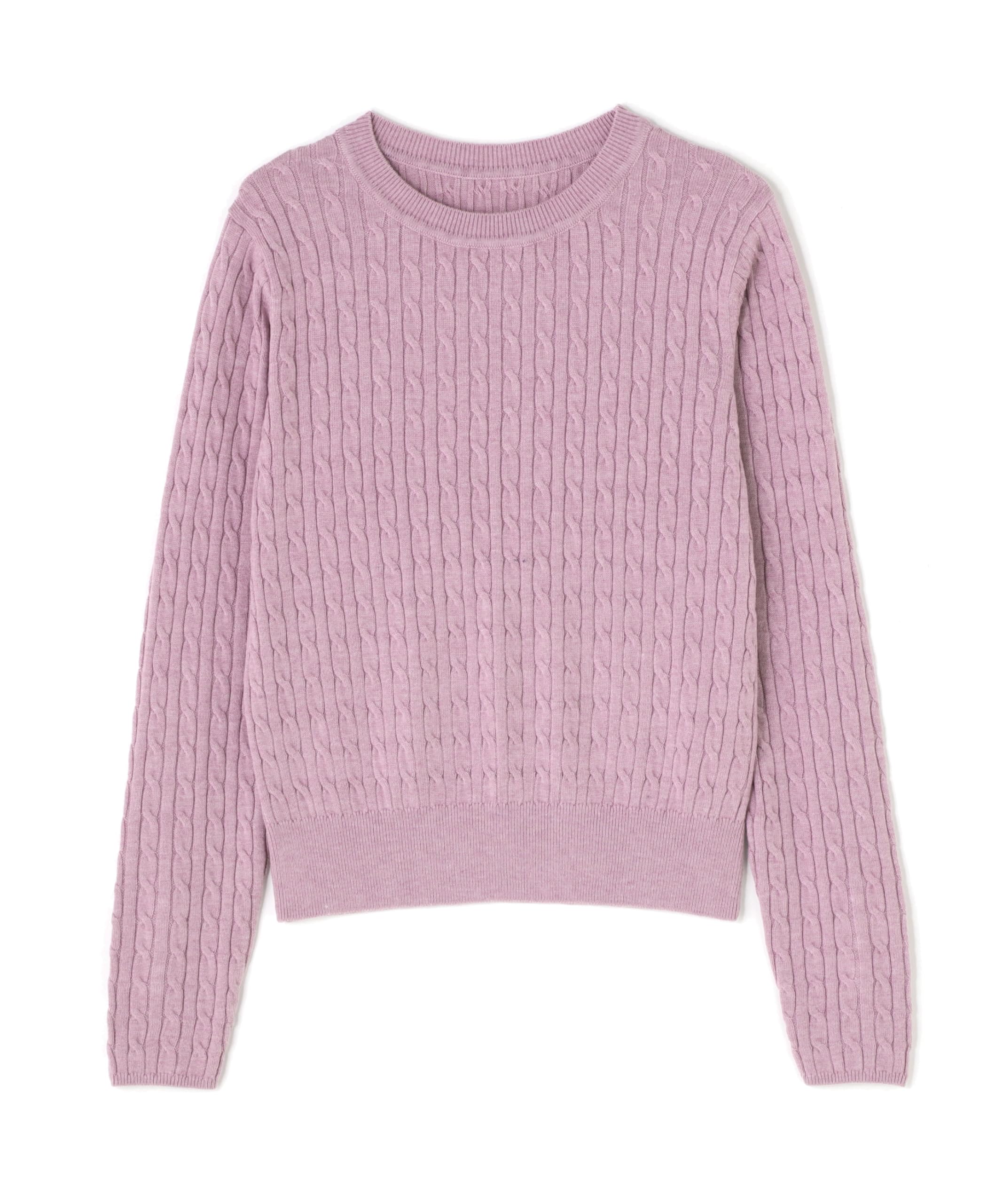 

Natural Beauty Basics Mini Cable Knit Crew Neck Pullover Pink Sweater, Women s, розовый