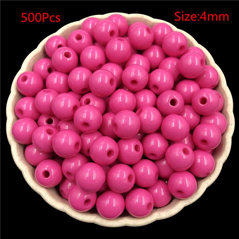 4mm/500 stk Bakte farge hirseperler Glassperler løse perler Kryssperler DIY Materiale Ensfarget risperler DIY perler Håndlagde løse plastperler