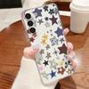 Colorful Stars Print Case For Samsung Z Flip 8 7 FE 6 5 4 Magnetic Clear Hard PC Folding Phone Cover For Galaxy Z Flip8 Flip7 Flip6