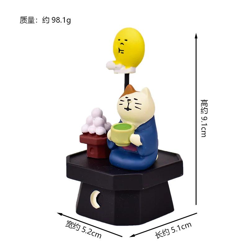 

Zakka Home Decorations Mid Autumn Festival Series Hot Spring Bathing Spas Pool Sake Cat Desktop Items Ornament Collections Craft