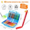Shuttle Art Marker Pen Messy Easy To Can Be Used On Coloring Case Included Crayons, 48-Color Set, Retractable, Water-Based, Washable, Type, Safe,