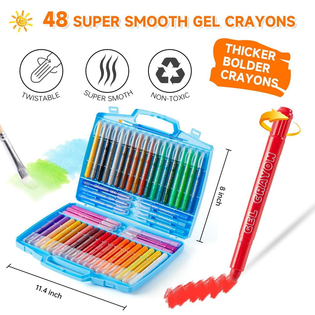 Shuttle Art Marker Pen Messy Easy To Can Be Used On Coloring Case Included Crayons, 48-Color Set, Retractable, Water-Based, Washable, Type, Safe,