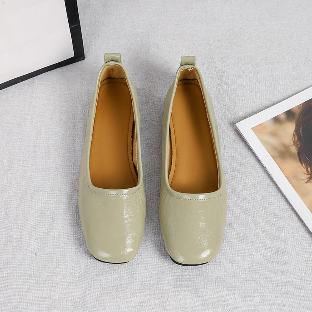 Fashion Flat Shoes Women Light Mouth Single Shoes Women's Spring Summer New Versatile Flat Bottom Square Head Solid Color Women's Shoes