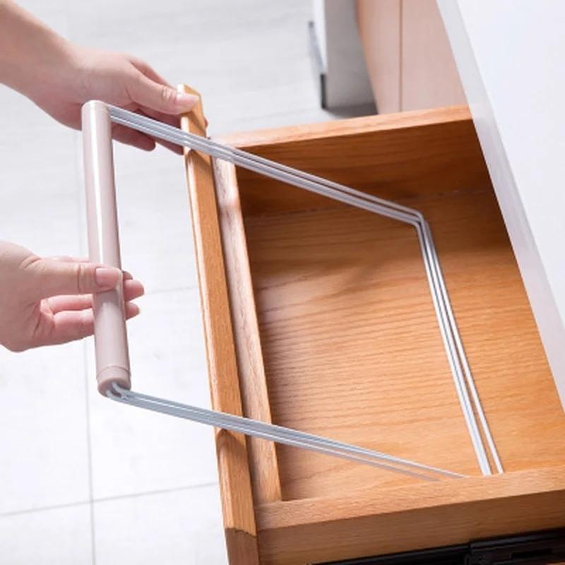 1PCS Three Towel Bar Rack Metal Foldable Towel Clothing Rag Shelf Kitchen Sink Desktop Towel Sponge Drying Rack Stand