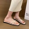 Fashion 2025 New Fashion Soft Sole Flat Bottom Slippers Knot  Slippers Women Anti Slip Shoes Beachwear Slipper Summer