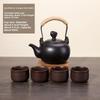Outdoor Indoor Charcoal Tea Kettle with Hook Glass Cup for Home Use