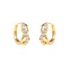 Moebius Zircon Ear Cuffs: Women's Korean Style Simple Rhinestone Twisted Circle Earrings for Autumn & Winter