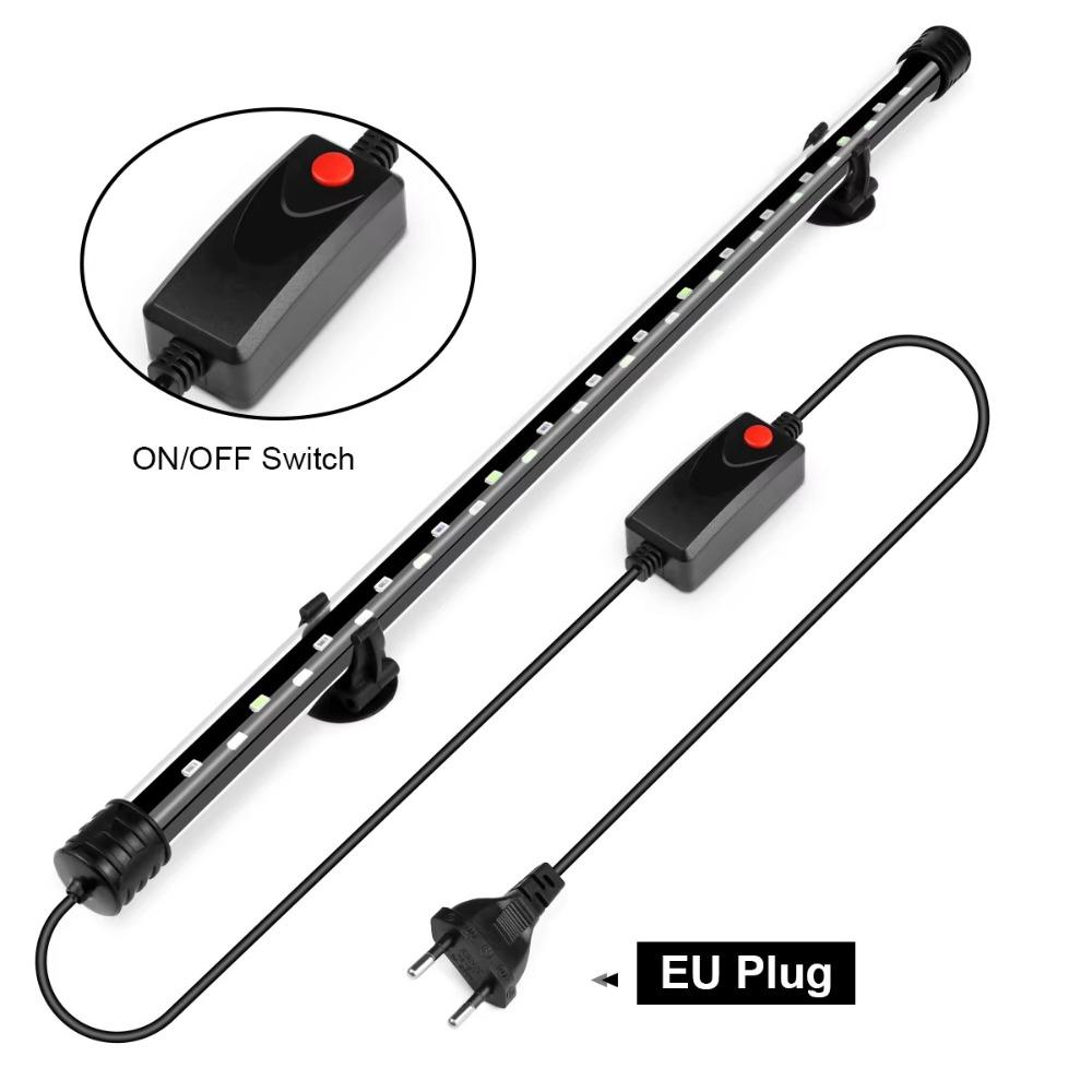 220V nedsenkbar stemningslampe 18-48cm plantevekstlys ny akvarium LED-belysning fisketankdekor