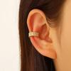 Clip per orecchio retrò francese a doppio strato in lega senza buco: Ear Cuff Semplice da Donna, Stile Freddo, di Nicchia Coreano, Temperamento
