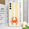 Simple Cute Striped Plaid Ocean Animal Printed Clear Phone Case for Samsung A57 A14 A16 A36 A55 A54 A53 A52 A51 A50 Soft Covers