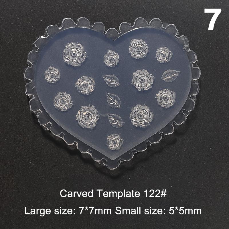 3D Nagel Schnitzen Silikon Transparent Vorlage Form Nagelkunst DIY Handgemachtes Werkzeug Kleine Perlen Polymer Clay Form Maniküre Dekor