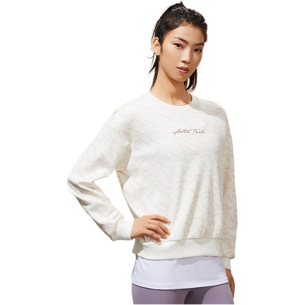Anta Comfortable Breathable Crew Neck Sweatshirt Women tops White 162247724-6