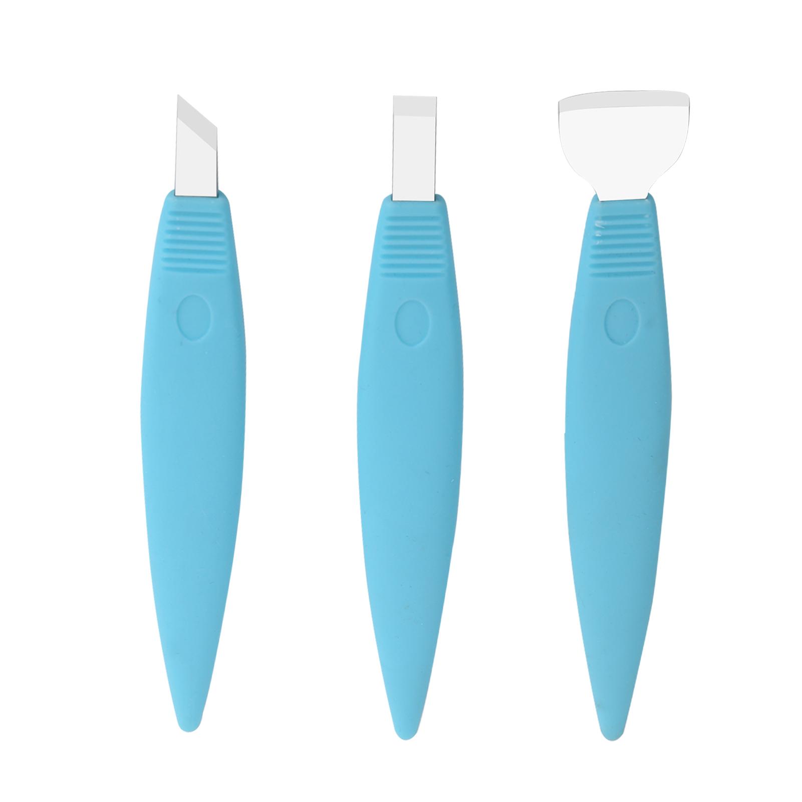 

3Pcs Stainless Steel Pedicure Knife Tools Ingrown Toe Nail Correction Dead Skin Remover Blue