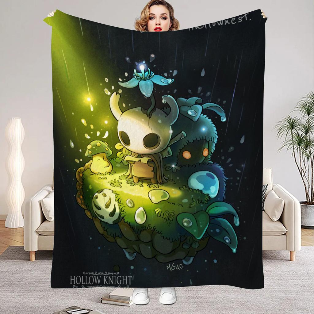 Hollow Knight Blanket Cartoon Game Printed Flannel Blanket for Home Living Room Bedroom Decor New Year Christmas Gift for Fans