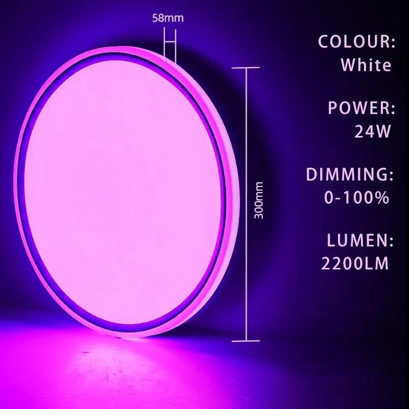 

TUYA Интеллектуальный светодиодный потолочный светильник WiFi Bluetooth с регулируемой яркостью RGB Alexa Google Voice Control Спальня Гостиная Декоративное освещение 110V-130V белый