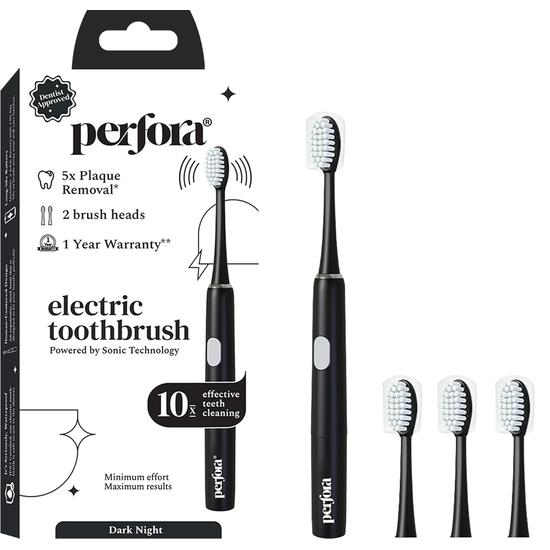 

Зубная щетка Perfora | Гарантия 1 год | Электрическая щетка, Электрическая зубная щетка на батарейках ААА, 90 дней работы от батареи, 002 (Темная ночь)