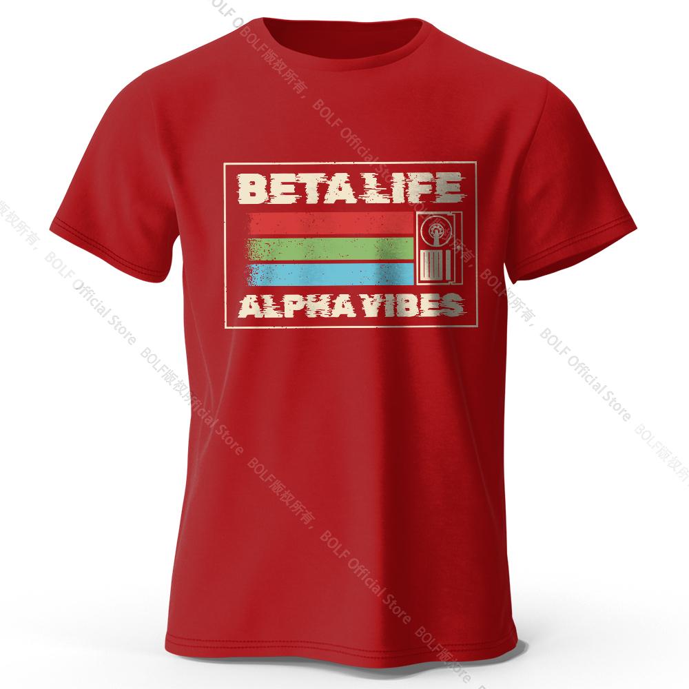 

Футболка мужская Beta Life Alpha Vibes с принтом, 100% хлопок, свободные футуристические графические футболки для женщин, летние топы, уличная кибер-одежда XXXL вино красного