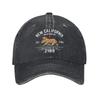 Cappellino Unisex Stampa Republic California Denim Vintage Usurato Lavato Cappellino da Baseball Regolabile