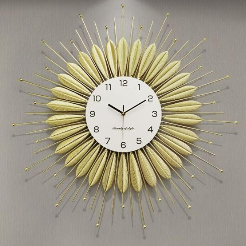 Metal Hang Clocks Retro Wall Clock Living Room Modern Luxury Silent Watch Household Mechanical Watches Decoration Accessories