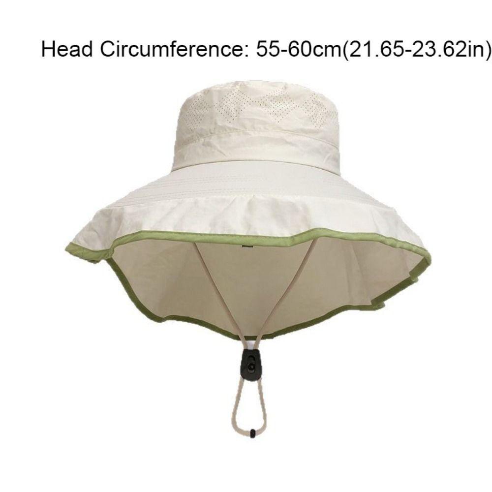 Solid Color Sunshade Shawl Cap Breathable Polyester Neck Protection Hat Thin Wide Brim Neck Cover Hiking Cap Outdoor