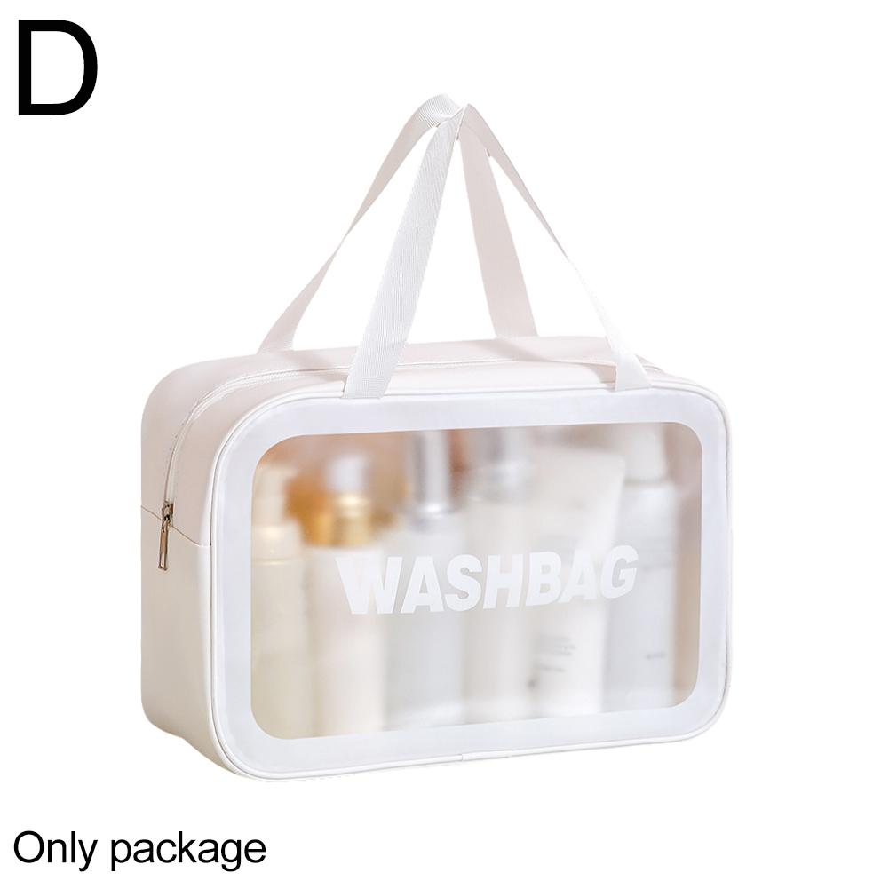 Transparent Makeup Bag Large Capacity Frosted PVC Toiletry Travel Organizer, Portable Cosmetic Storage Pouch