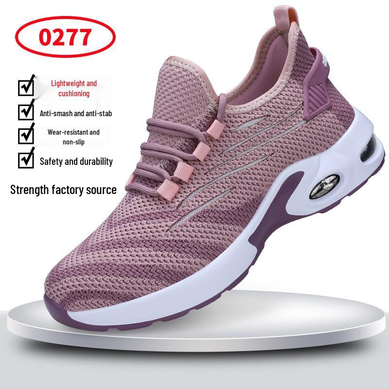 Zapatos de Seguridad Ligeros y Transpirables para Mujer - Cómodos Antiaplastastamiento, Antipinchazos, Zapatos de Trabajo Modernos para Largas Horas de Pie