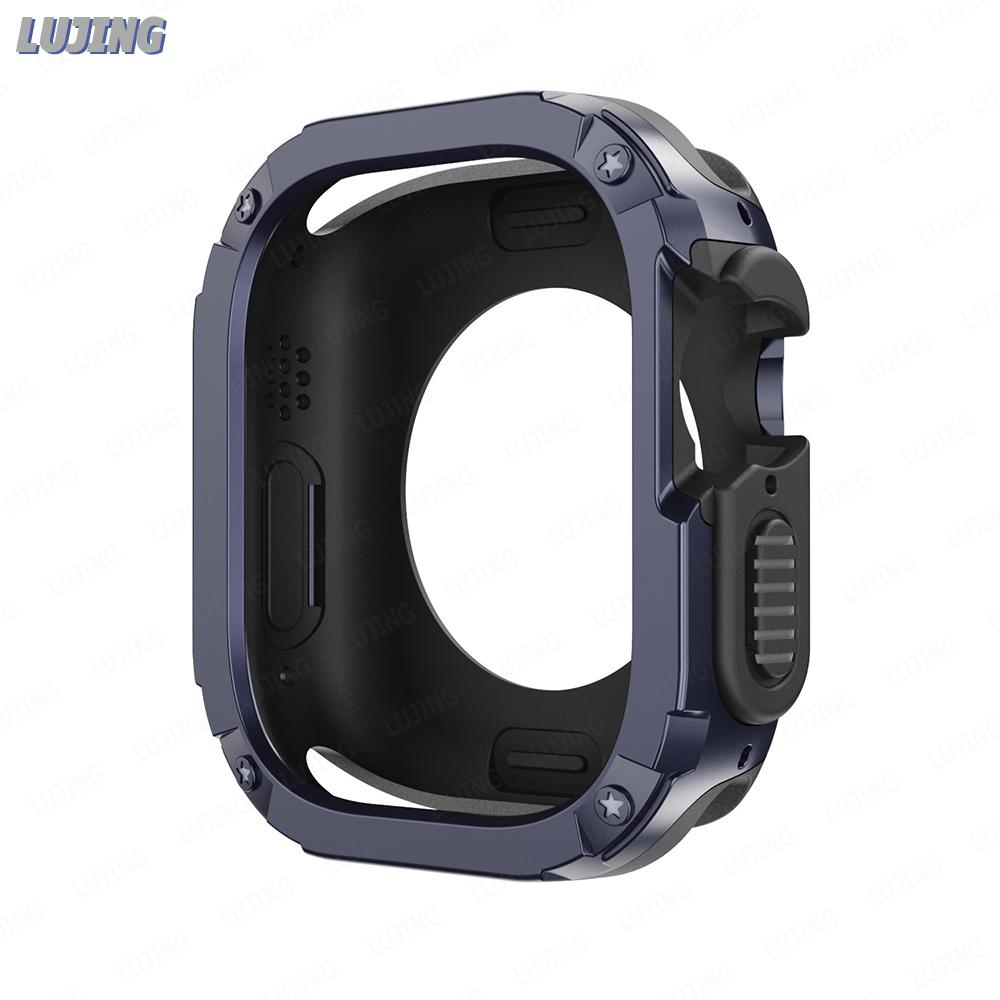 2 i 1 Deksel til Apple Watch Series 8 7 6 5 4 SE Ultra2 41mm 45mm 40mm For Apple watch deksel 44mm 49mm TPU + PC Støtsikker Beskyttelsesramme til iwatch