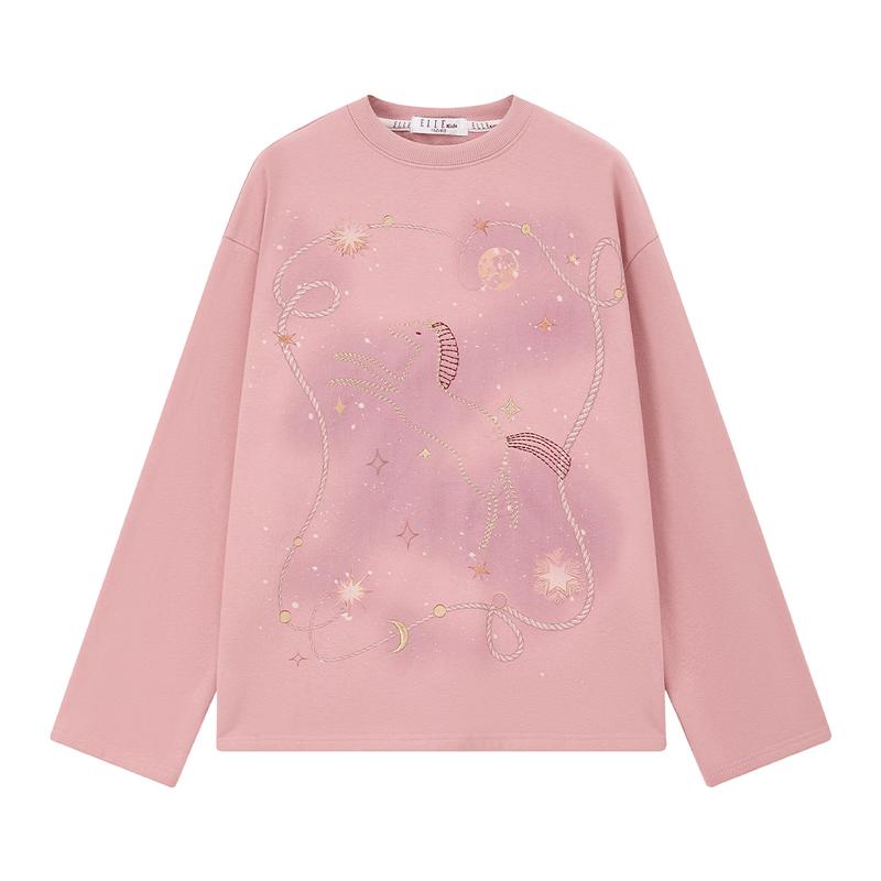 ELLE KIDS Girls  Year of the Horse Embroidered Sweatshirt 150