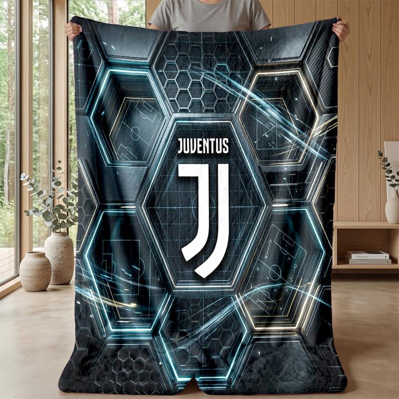 Coperta a tema Juventus FC Morbida coperta in flanella Coperta morbida tipo plaid Coperta accogliente per divano e letto per arredamento domestico