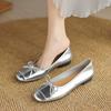 Krazing Pot Suede Fashion Spring Size 42 41 Low Heels Women Round Toe Shoes Ballet Dance Butterfly-knot Shallow Pumps