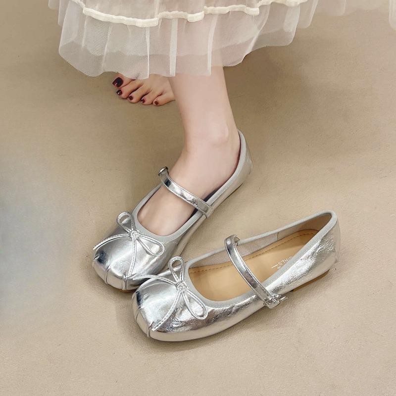 Retro Flat Shallow Toe Single Shoes New Versatile Insole Height-increasing Shoes