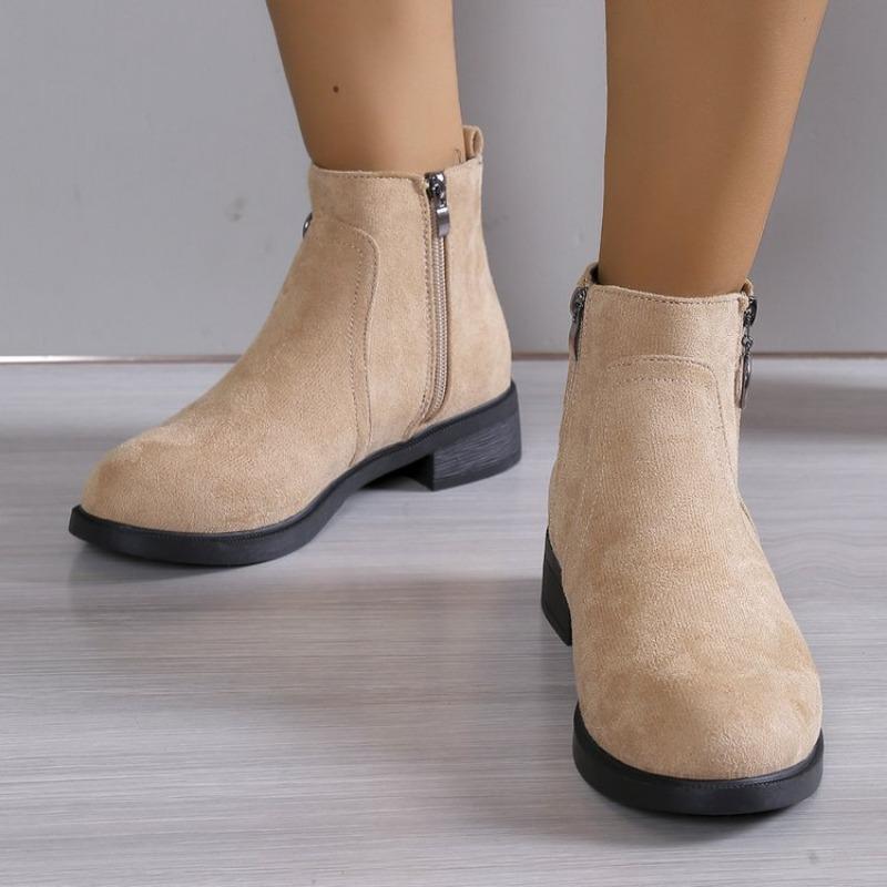Fashion Fashionable Short Leg Women's Boots 2024 Autumn New Item Retro Simple Side Zipper Comfortable Women's Boots Zapatos De Mujer