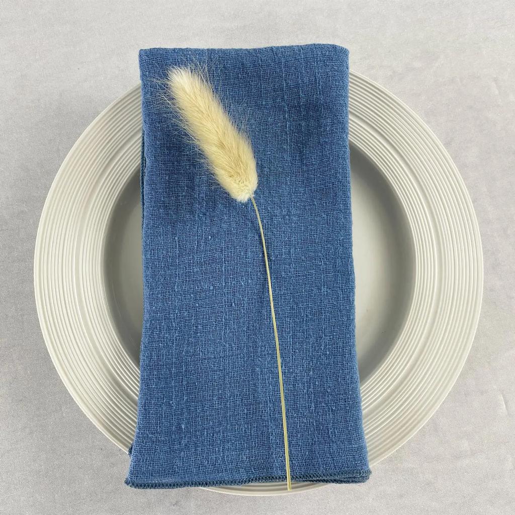 10PCS Decoration Mariage Gauze Crepe Cloth Napkins Pure Cotton Fabric Wedding Decor Everyday Use Dinner Tea Towel Table Village