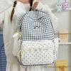 Schoolbag New Korean Fresh Plaid Corrugated Backpack Girl Heart Lace Small Schoolbag Junior High School Student Commuter Backpack