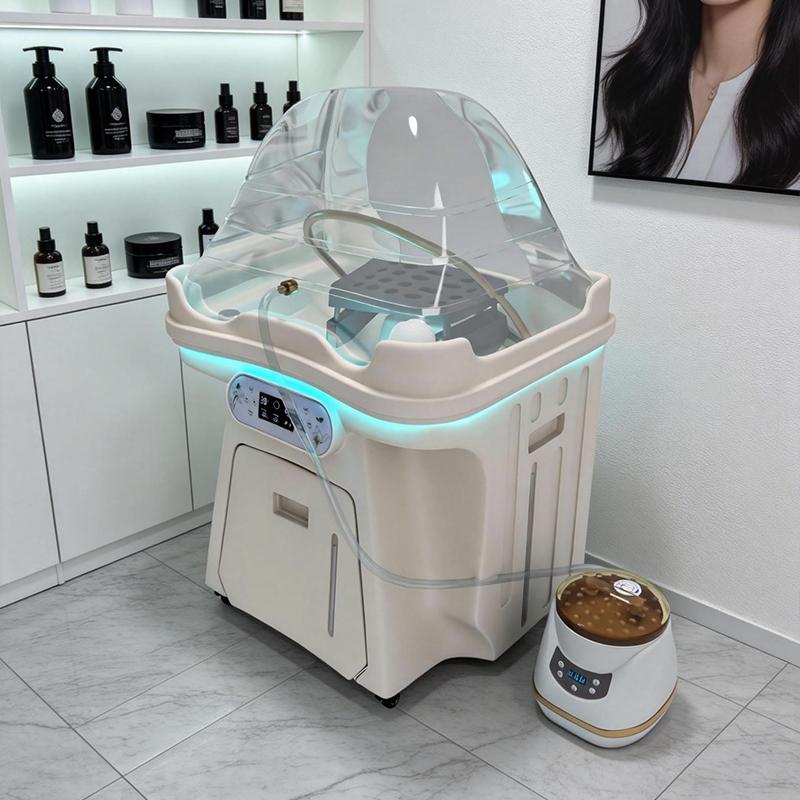 EU Warehouse Water Circulation Head Spa Shampoo Chair, Hairdressing Chair. Portable Small Shampoo Station, Chair Mobile Therapy