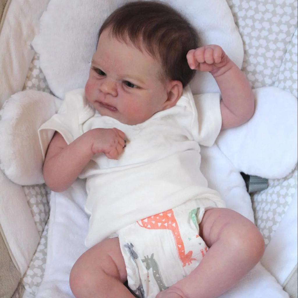 BZDOLL 18inch 45cm Soft Vinyl Reborn Baby Doll Girl Princess Newborn Bebe Toy for Kids Dress Up Art Doll with 3D Marble Skin Visible Veins Realistic