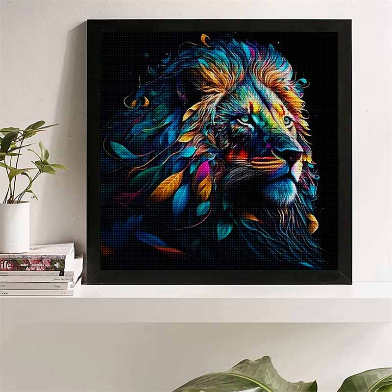 

New Arrival 5D DIY Full Circle Diamond Painting Colorful Leaf Tiger Embroidery Cross Stitch Home Decor Gift 20x20cm