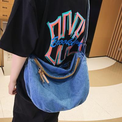 Women's New Denim Bag, Simple Messenger Bag, Casual College Student Diagonal Backpack, Fashionable Lazy Shoulder Bag