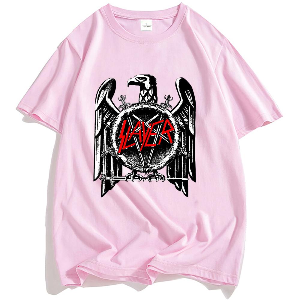 Slayer Eagle Graphic Printing T-shirt Cotton Short Sleeve Casual Male Tshirt O-neck Street Style Unisex Streetwear Men/Women Tee