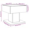 LED Coffee Table Brown Oak Effect 50x50x45 cm Wood Based Material