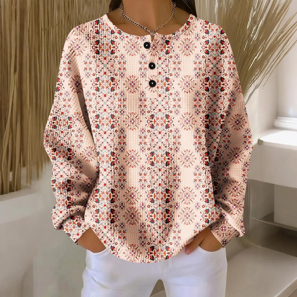 Women's Casual Shirts Long Sleeve Tops Button Up V Neck Loose Knit Fall Favorites For Women