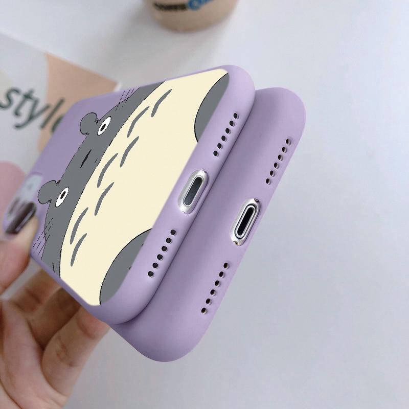Roztomilý anime obal Totoro na telefon pro iPhone Samsung A55 S24 FE S25 M35 Xiaomi Redmi Note 13Pro 14C Huawei Honor Realme Nárazuvzdorný Kryt proti poškrábání Matný