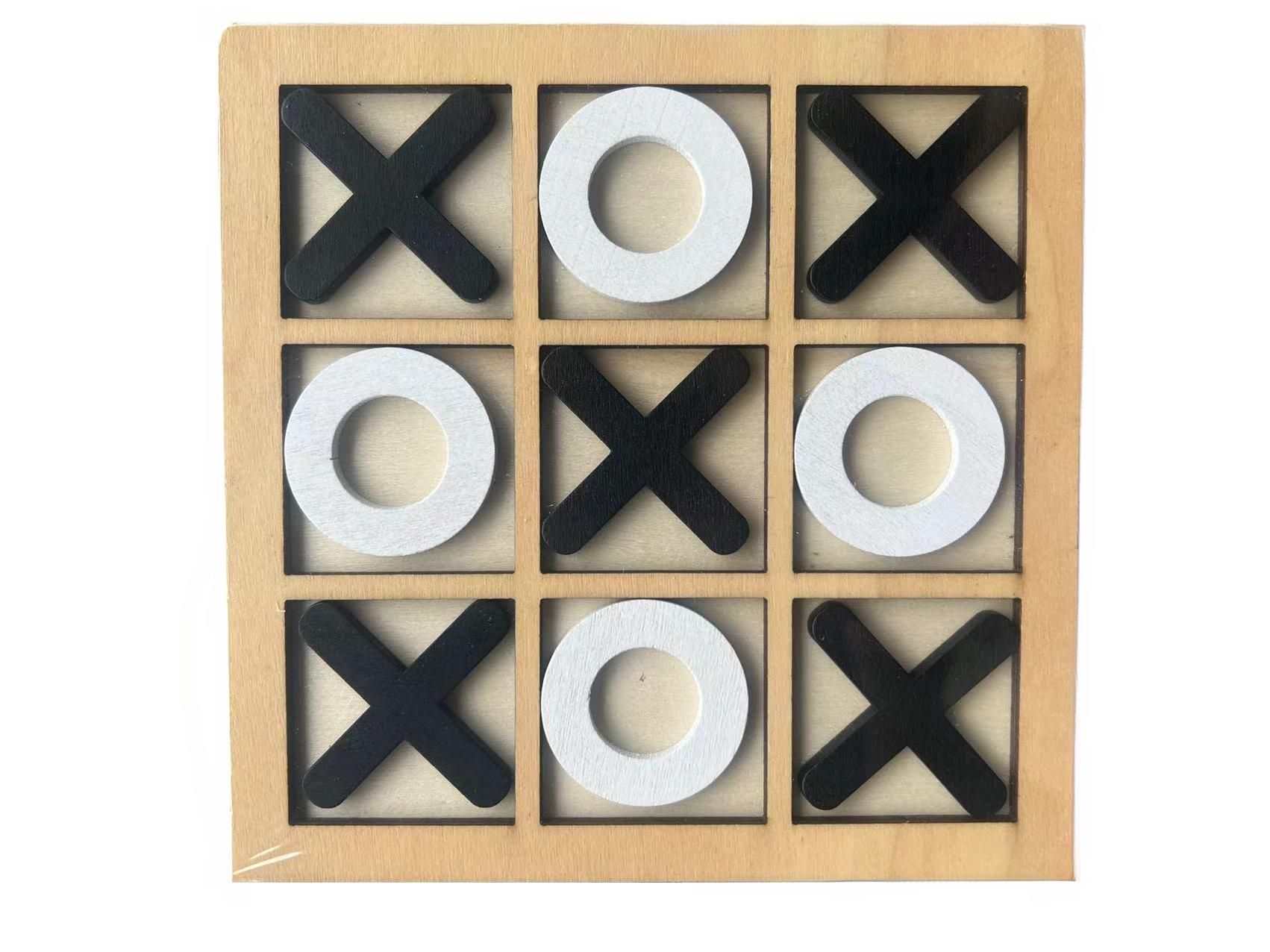 Wooden Board Game Tic Tac Toe 9 x9 Table Toy for Kids Gifts Family Games Desk Decoration Board Game чёрный