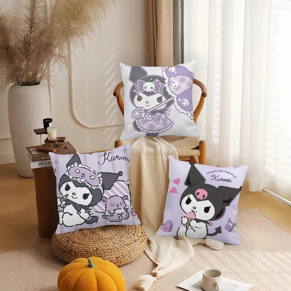 Cartoon Cute K-Kuromi Pillow Case Suitable For Bedrooms Living Rooms Cars Home Decoration