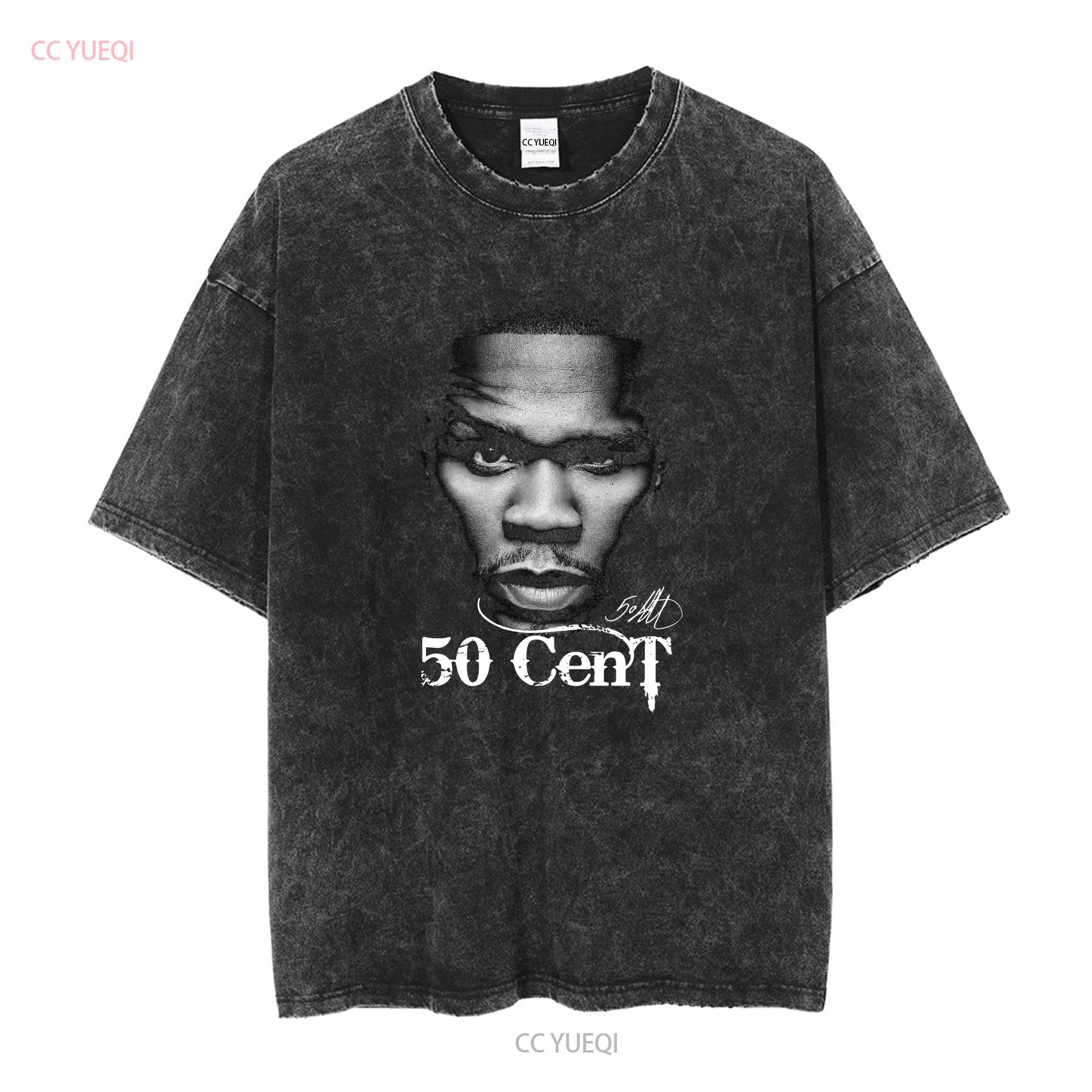 ZheXiong TEE Nieuw Zeldzaam 50 Cent Concert Voor Fans Zwart Alle Maten S Tot 5XL T-shirt lange of korte mouwen vintage Gewassen Licht Comfortabel M