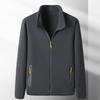 Giacca Minimalista da Uomo in Pile Autunnale Monocolore, Top Caldo Giovanile con Collo Rialzato