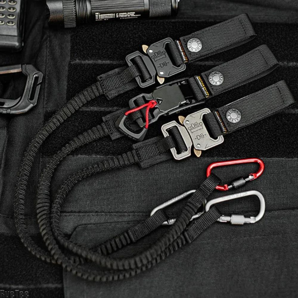 Tactical Elastic Tool Anti Loss Rope with Carabiner for Aerial Work Hammer Electric Drill Outdoor Working Tool Parts Accessories