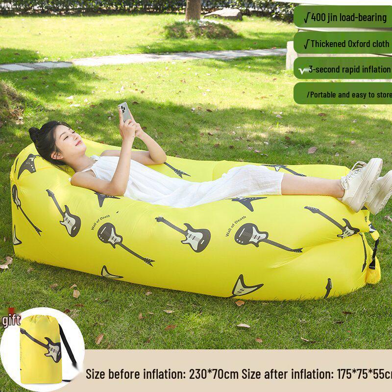 Canapea Gonflabilă de Exterior Lazy - Sac de Dormit Portabil și Pliabil în Stil Pernă