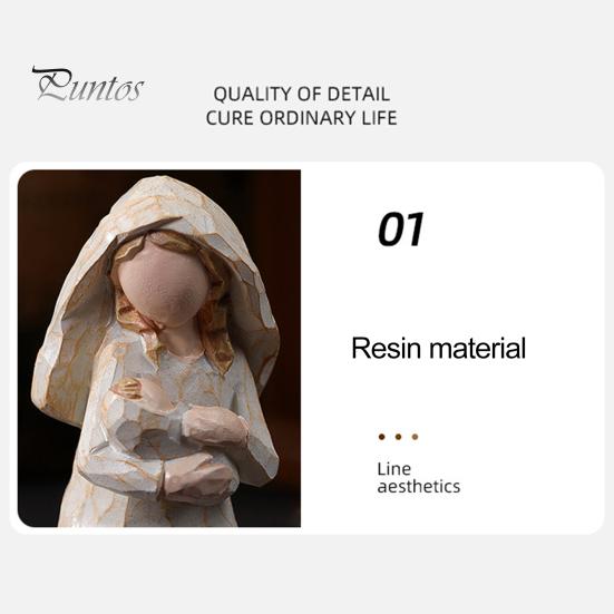 8Pcs/Set Birth of Jesus Figurine Resin Nativity Advent Manger Joseph Virgin Mary Three Wisemen Animal Statue Sculpture Desktop Decoration Ornament