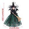 Halloween Witch Doll Desktop Decorations Witch Tree Toppers for Holiday Party Home Decor Witches with Spiders Web Dress